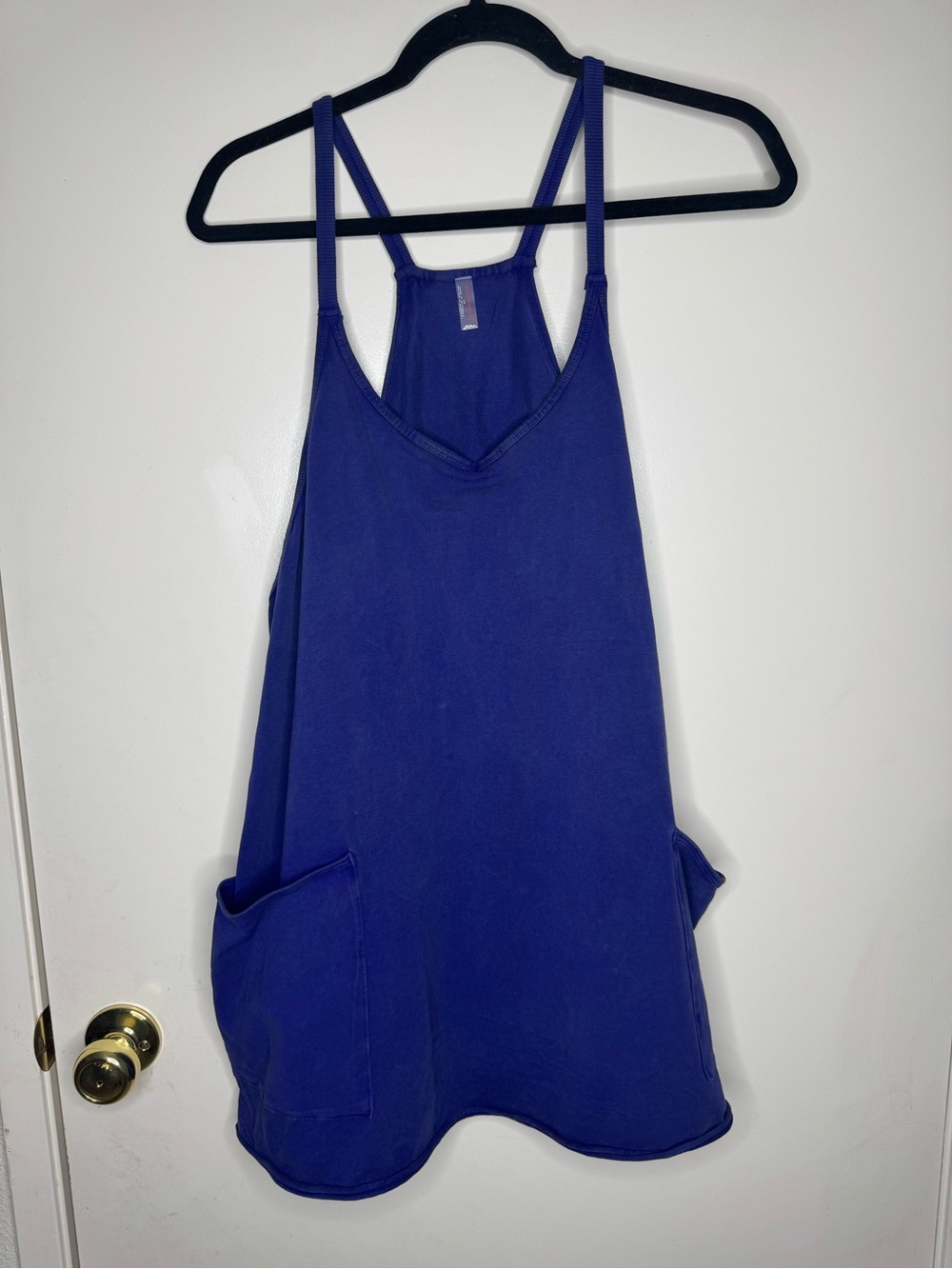 Free People Hot Shot Mini Dress - Blue Acid Wash Size L